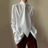 Cocoa Yacht Club Solid Neck Tie Blouse