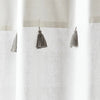 72-inch Grey and White Stripes Cotton Shower Curtain with Tassels