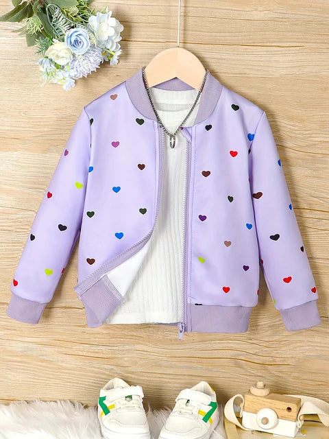 Cocoa Yacht Club Colorful Love Print Zipper Jacket