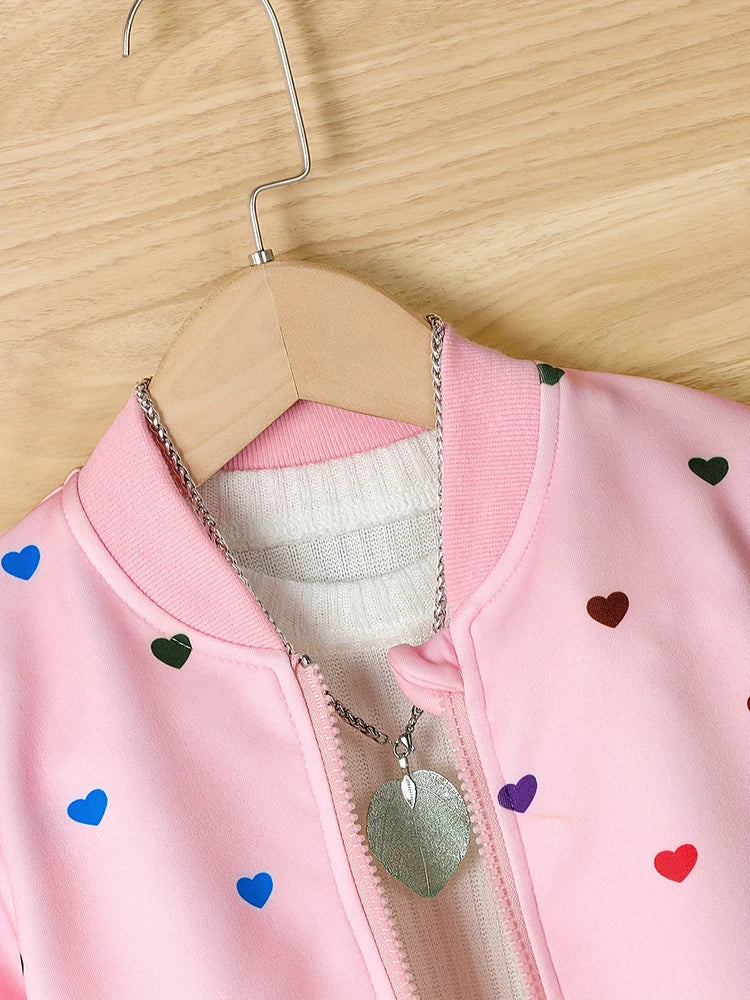 Cocoa Yacht Club Colorful Love Print Zipper Jacket