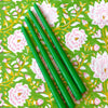 Extra Tall Grass Green Taper Candle, 1 Case of 25 Candles (4 in each pack)