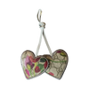 GG Logo Blooms Pink Scarf Double Heart Bag Charm
