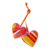 Pop Art Equestrian Scarf Double Heart Bag Charm