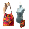 Red Harness Vintage Scarf Drawstring Crossbody Bag