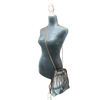 Equestrian Gray Vintage Scarf Drawstring Crossbody Bag