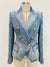 Cocoa Yacht Club Lion Buttons Denim Blazer