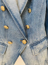 Cocoa Yacht Club Lion Buttons Denim Blazer