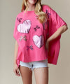 Cocoa Yacht Club Heart Shaped Sequin Bow T-Shirt