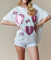 Cocoa Yacht Club Heart Shaped Sequin Bow T-Shirt