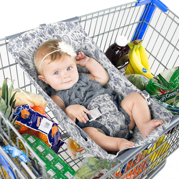 Baby Shopping Cart Hammock | Heritage Blue Vintage Floral