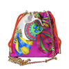 Rubans du Cheval Fuchsia Vintage Scarf Drawstring Crossbody Bag