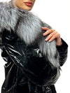 Genuine Silver Fox Fur Down Fill Coat