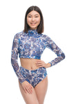 Pomegranate Blue High waist bikini (BOTTOM)