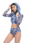 Pomegranate Blue High waist bikini (BOTTOM)
