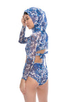 Pomegranate Blue High waist bikini (BOTTOM)