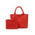 The Charli | Large Woven Neoprene Tote with Wristlet | Scarlet