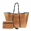 The Aniella Large Neoprene Tote - Chestnut Brown Velvet