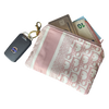 Trotter Petal Pink & White Vintage Silk Scarf Coffee Run Keychain Bag