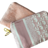 Trotter Petal Pink & White Vintage Silk Scarf Coffee Run Keychain Bag