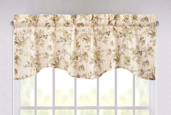 Vintage Dainty Yellow Floral Cottage Window Curtain Valance - 18" x 52" (JHW-866)