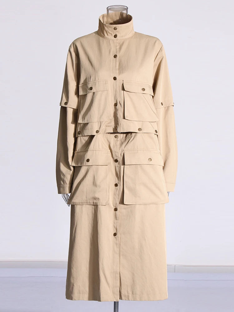 Cocoa Yacht Club Khaki Single Breasted Coat