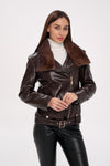 Genuine Mink Fur Embossed Leather Jacket