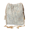 Au Fils du Temps Vintage Silk Scarf Drawstring Crossbody Bag