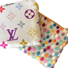 LV Murakami Monogram Vintage Silk Scarf Coffee Run Keychain Bag