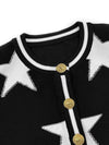 Cocoa Yacht Club Off White Knitted Star Sweater Jacket