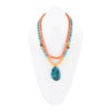 Mandy Orange and Blue Jasper Pendant Statement Necklace