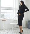 Turtleneck Fitted Maternity Maxi Sweater Dress