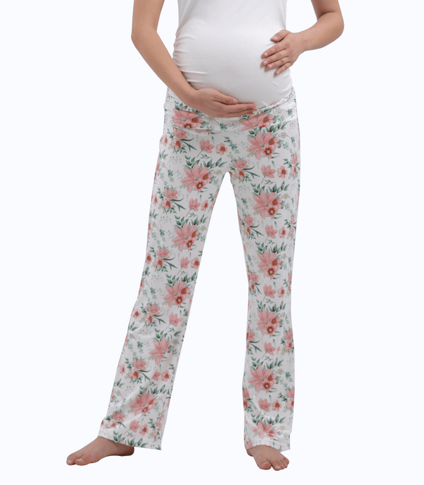 Below Bump Maternity Postpartum Pajama Pants (Floral)