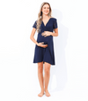 Maternity Nursing Dress with Lace Sleeves