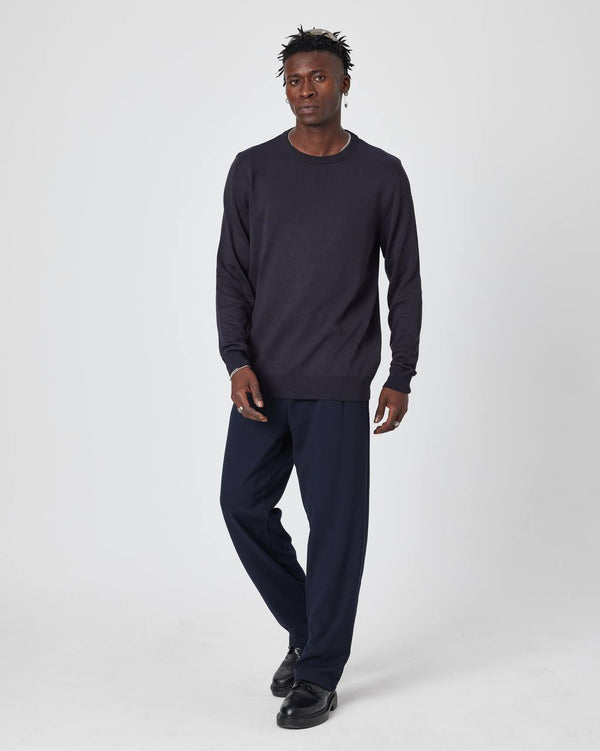 Men's Oversized Plain Knit Crew Neck Sweater