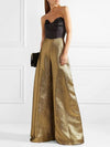 Cocoa Yacht Club Solid Gold High Waist A-line Wide Leg Pants