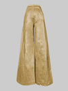 Cocoa Yacht Club Solid Gold High Waist A-line Wide Leg Pants