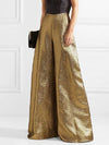 Cocoa Yacht Club Solid Gold High Waist A-line Wide Leg Pants