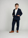 Navy Plaid Windowpane Dress Blazer