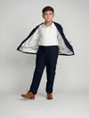 Navy Plaid Windowpane Dress Blazer