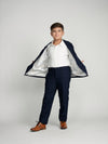 Navy Plaid Windowpane Dress Blazer