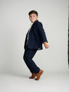 Navy Plaid Windowpane Dress Blazer