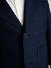 Navy Plaid Windowpane Dress Blazer