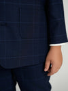 Navy Plaid Windowpane Dress Blazer