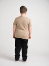 Almond Ribbed Button Top