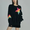 Cocoa Yacht Club Mohair Black Rainbow Star Sweater