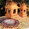 Natural Rattan Pagoda Set - Pair of Small