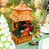 Natural Rattan Pagoda Set - Pair of Small