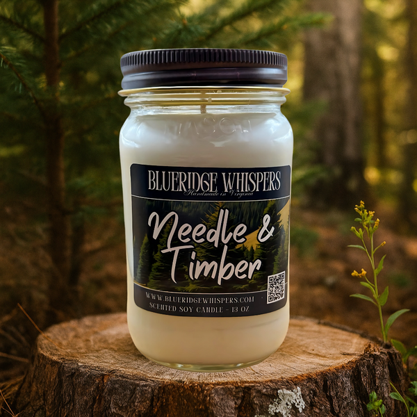 Timber & Needle – Fraser Fir Soy Candle | 16 oz Mason Jar