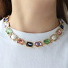 Cocoa Yacht Club Glass Inlaid Dot Colored Diamond Necklace