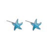 Cocoa Yacht Club Blue Starfish Sterling Silver Stud Earrings